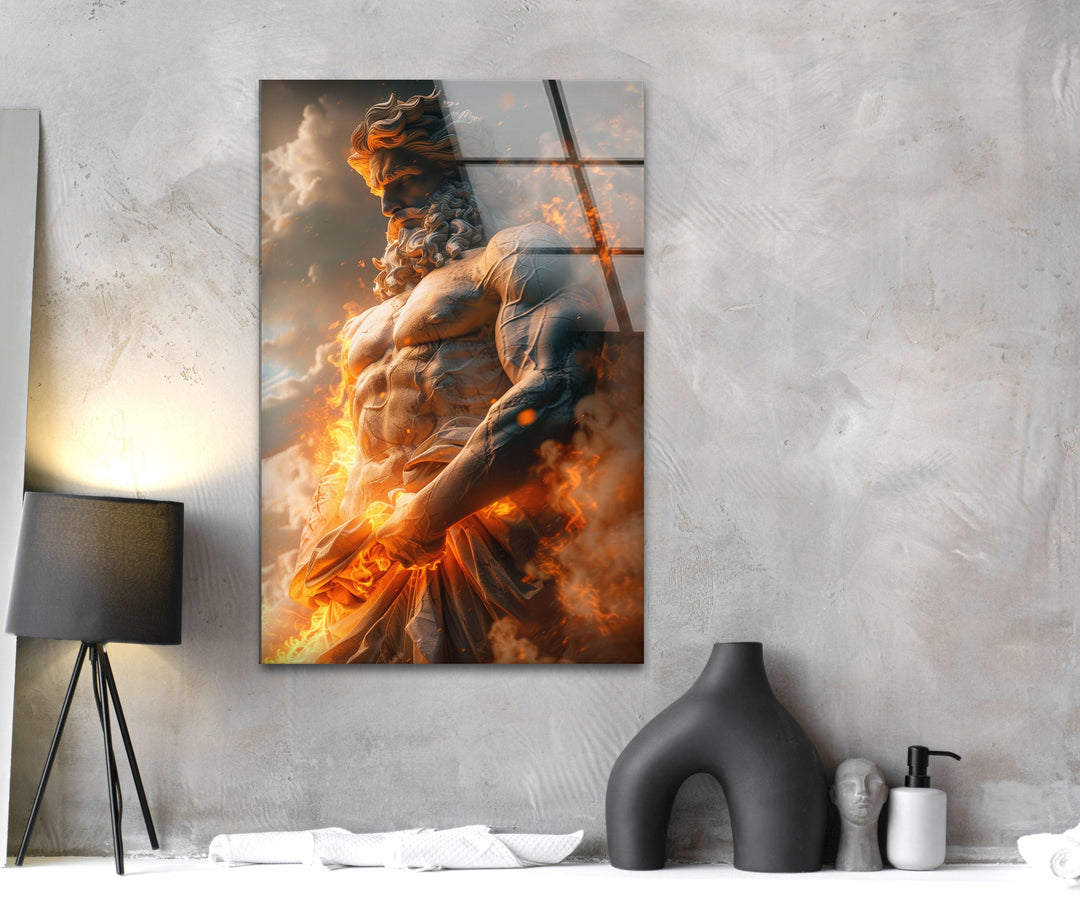 Zeus Glass Wall Art photo print on glass, prints on glass wall art
