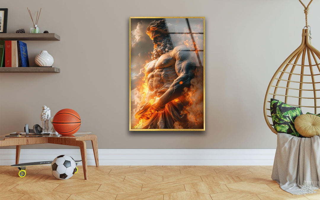 Zeus Glass Wall Art custom glass pictures, glass art prints
