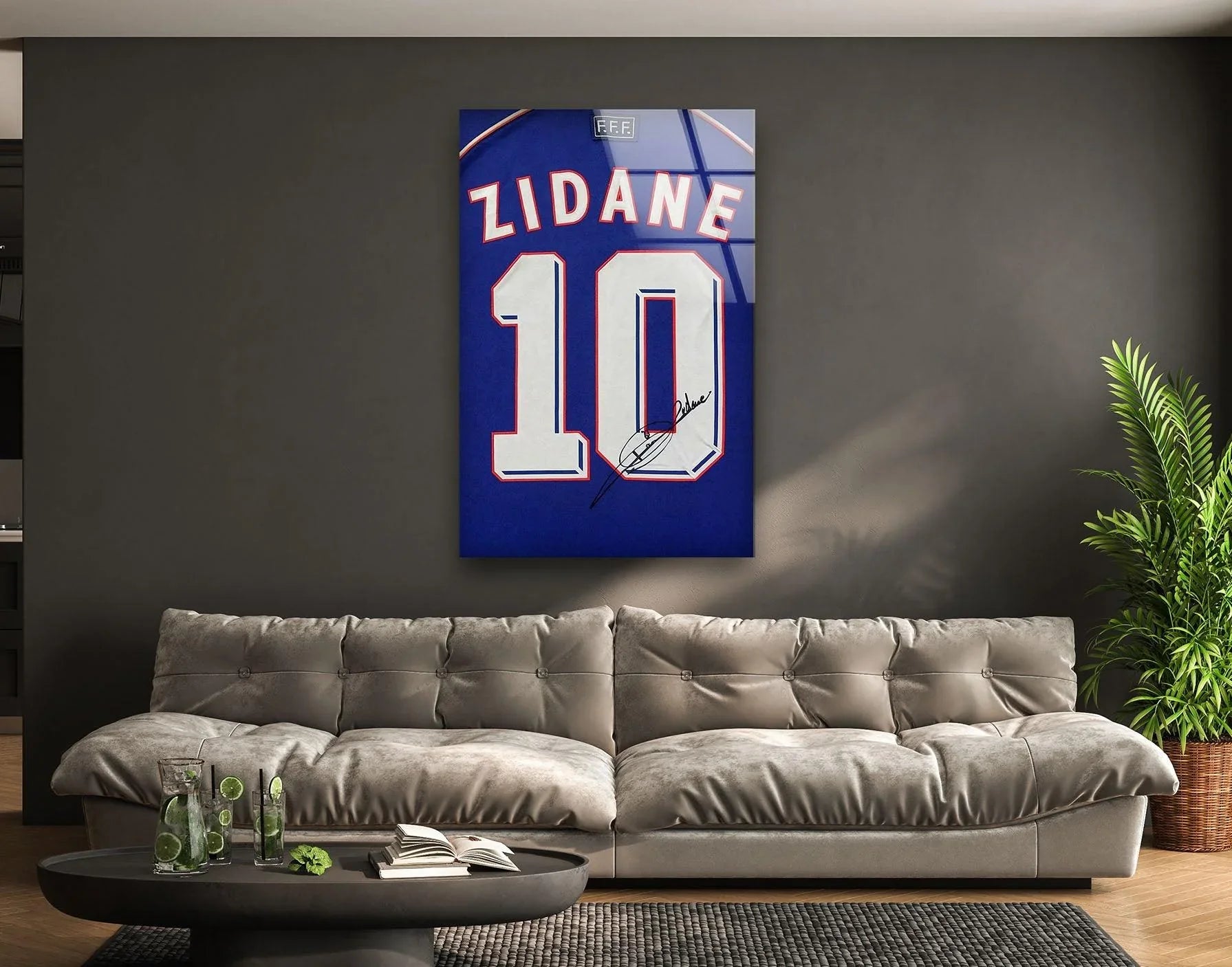Zidane 10 Glass Wall Art – Iconic Football Legend – MyPhotoStation
