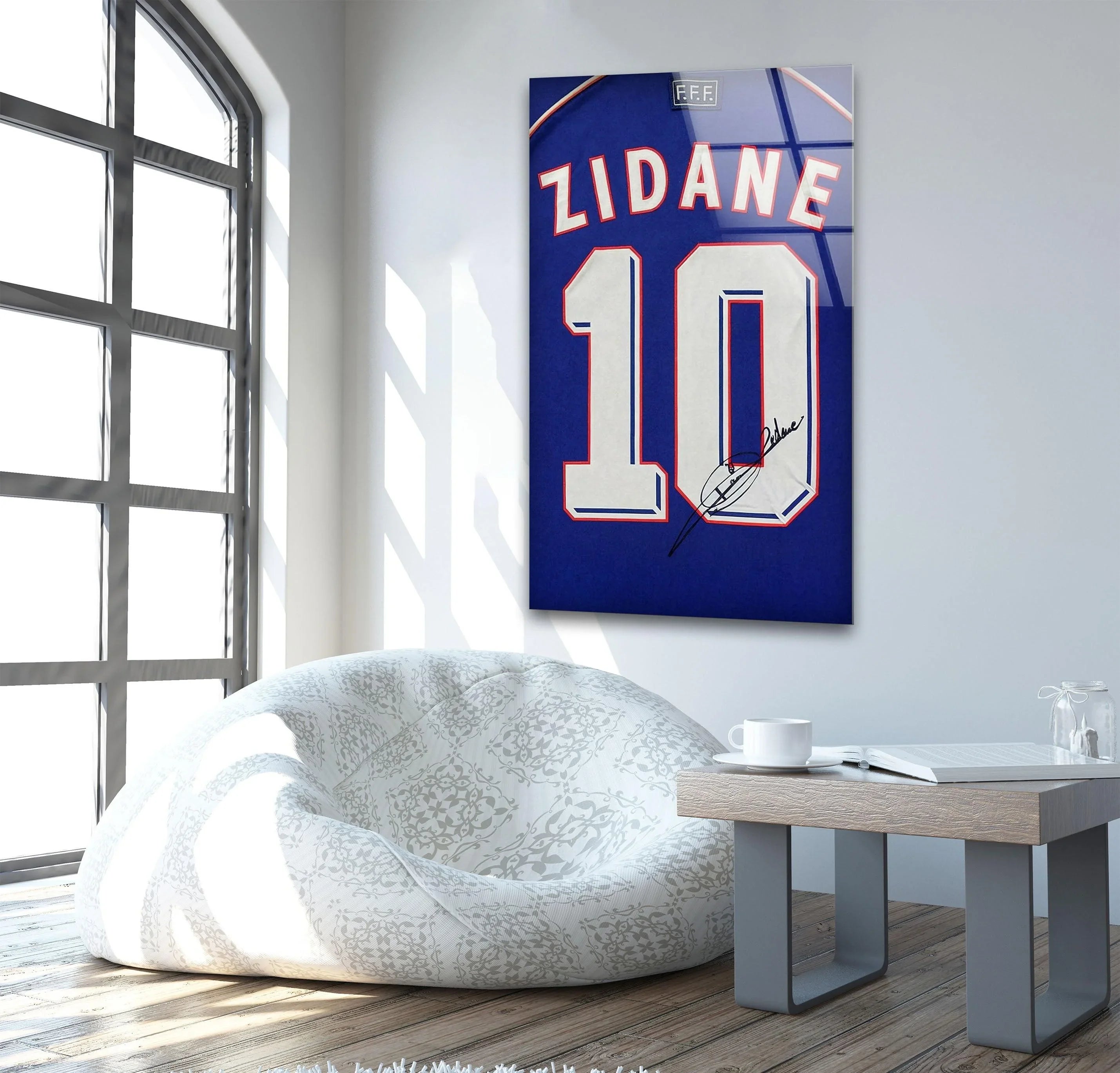 Zidane 10 Glass Wall Art – Iconic Football Legend – MyPhotoStation