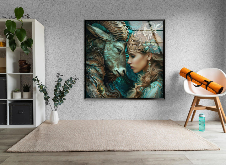 Zodiac with Woman Glass Wall Art large glass photo prints, glass wall photos
