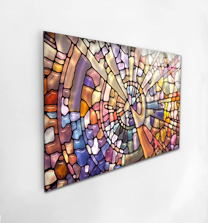Mosaics Colored Stained Glass Wall Art large glass photo prints, glass wall photos