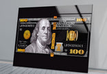 a picture frame with a picture of a hundred dollar bill