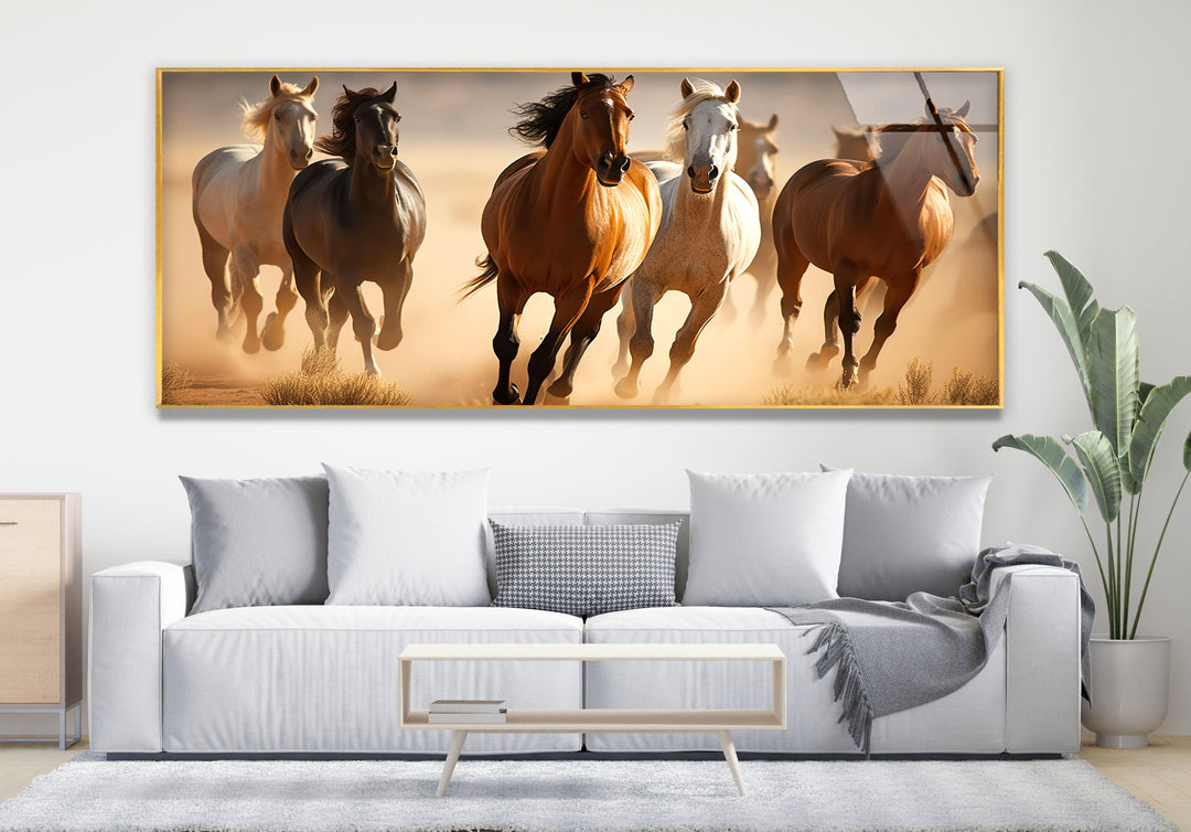Wild Horses Galloping Glass Wall Art, Glass Printing Wall Art, Print photos on glass
