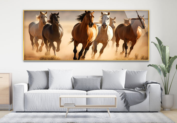 Wild Horses Galloping Glass Wall Art, Glass Printing Wall Art, Print photos on glass