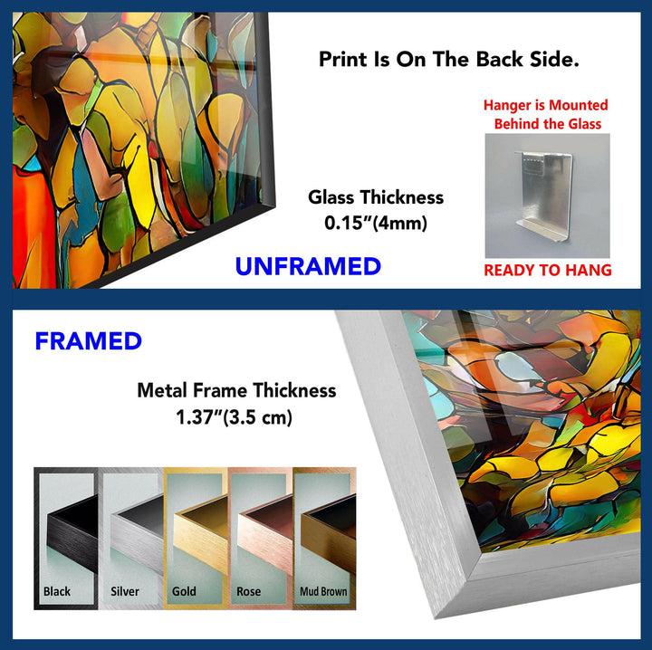 a poster with a picture of a glass window