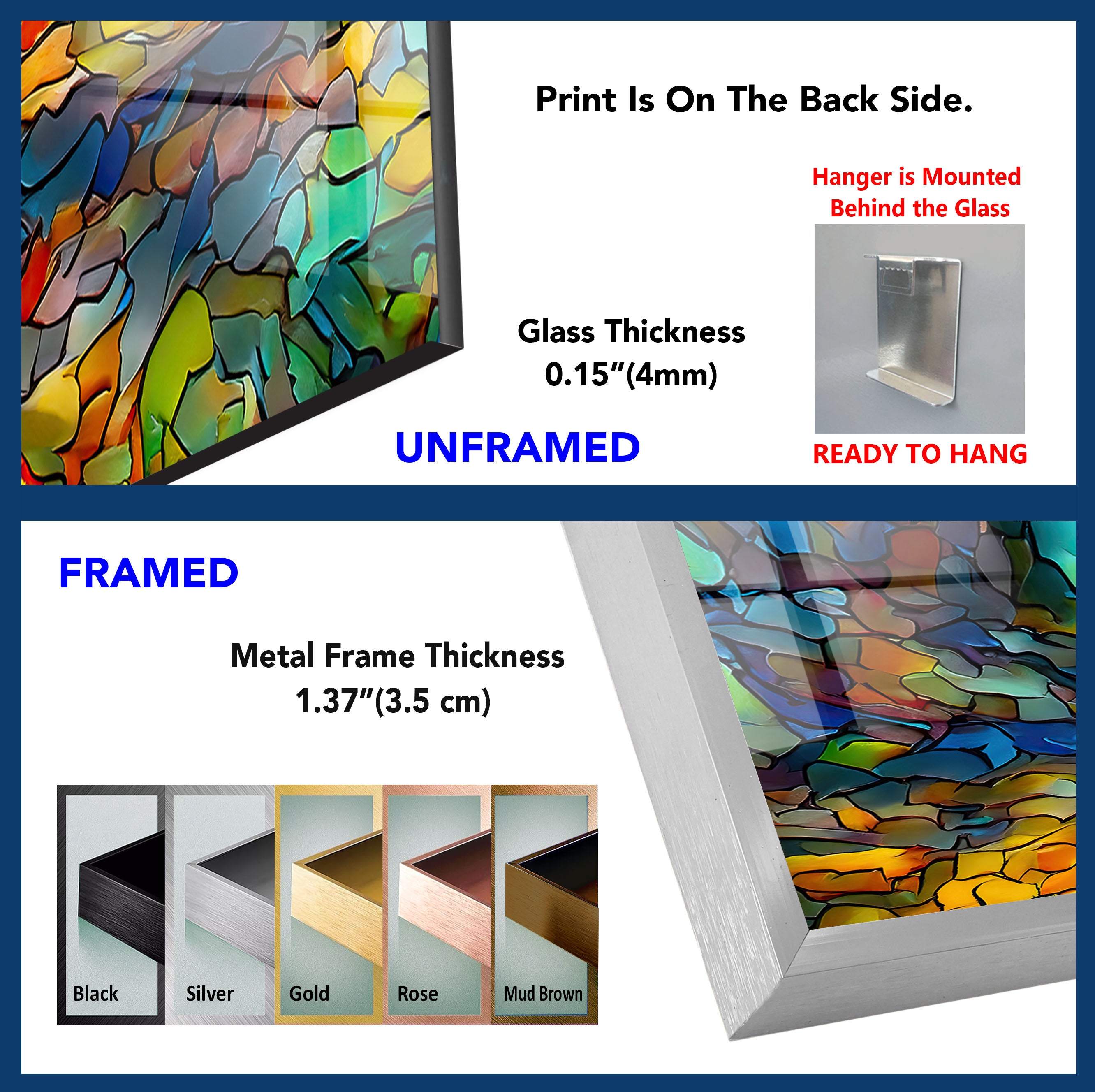 a picture of a glass window and a picture of a metal frame