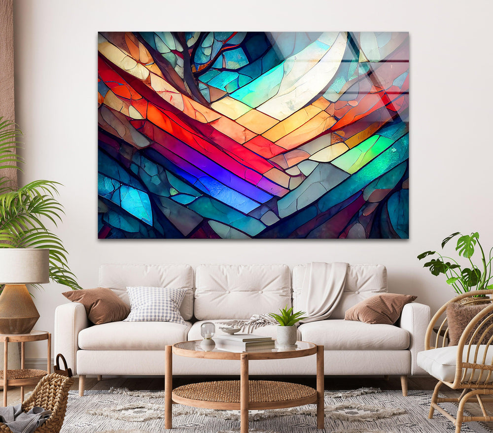 Vibrant Colorful Stained Glass Wall Art glass wall decor, glass wall art decor