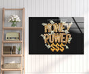 a picture of a money power sign hanging on a wall