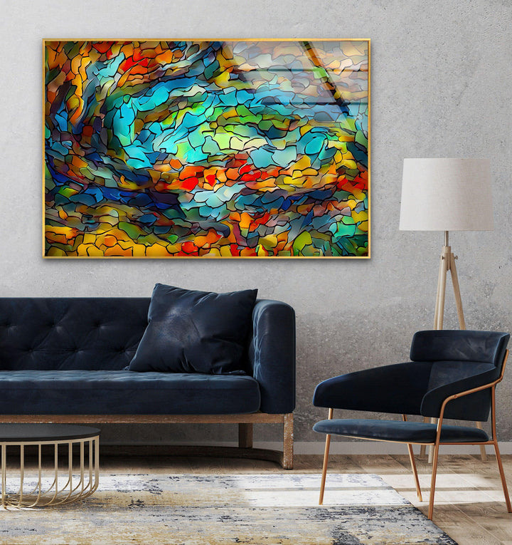 Stanied Colorful Mosaics Glass Wall Art custom glass pictures, glass art prints