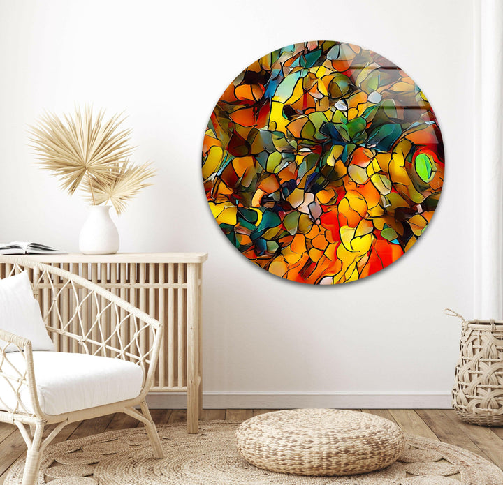 Mosaic Colored Stained Glass Wall Art glass image printing, glass prints from photos