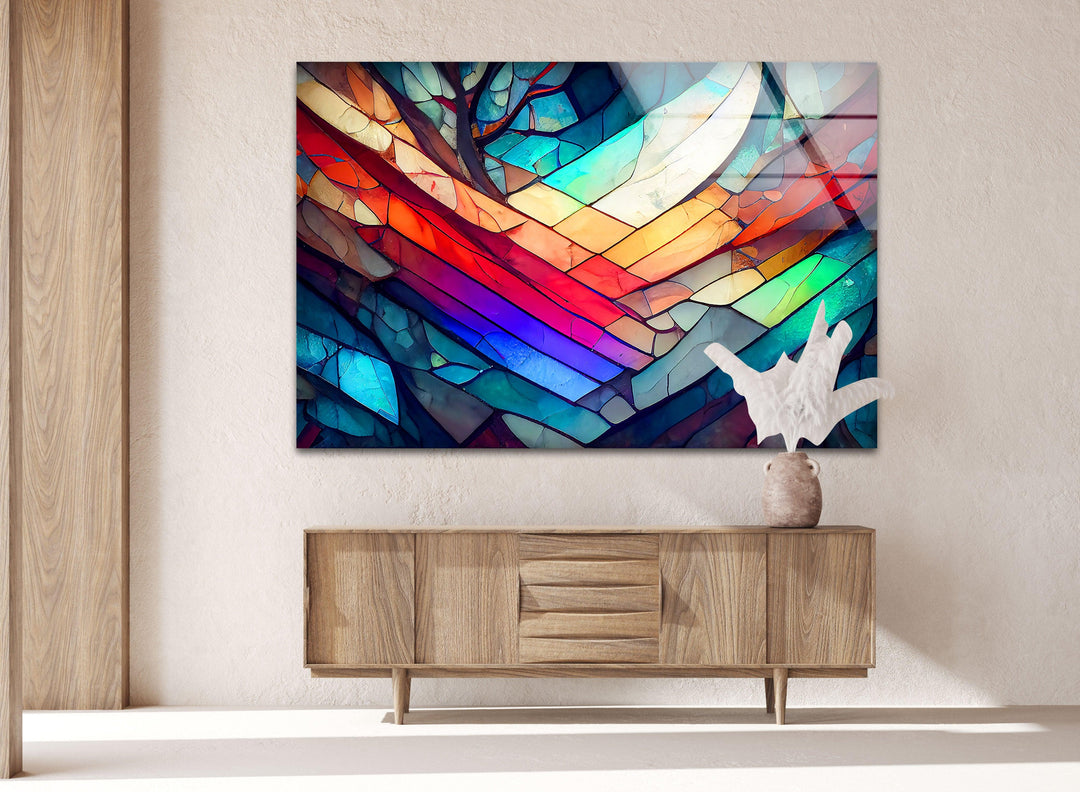 Vibrant Colorful Stained Glass Wall Art glass art painting, glass art for the Wall