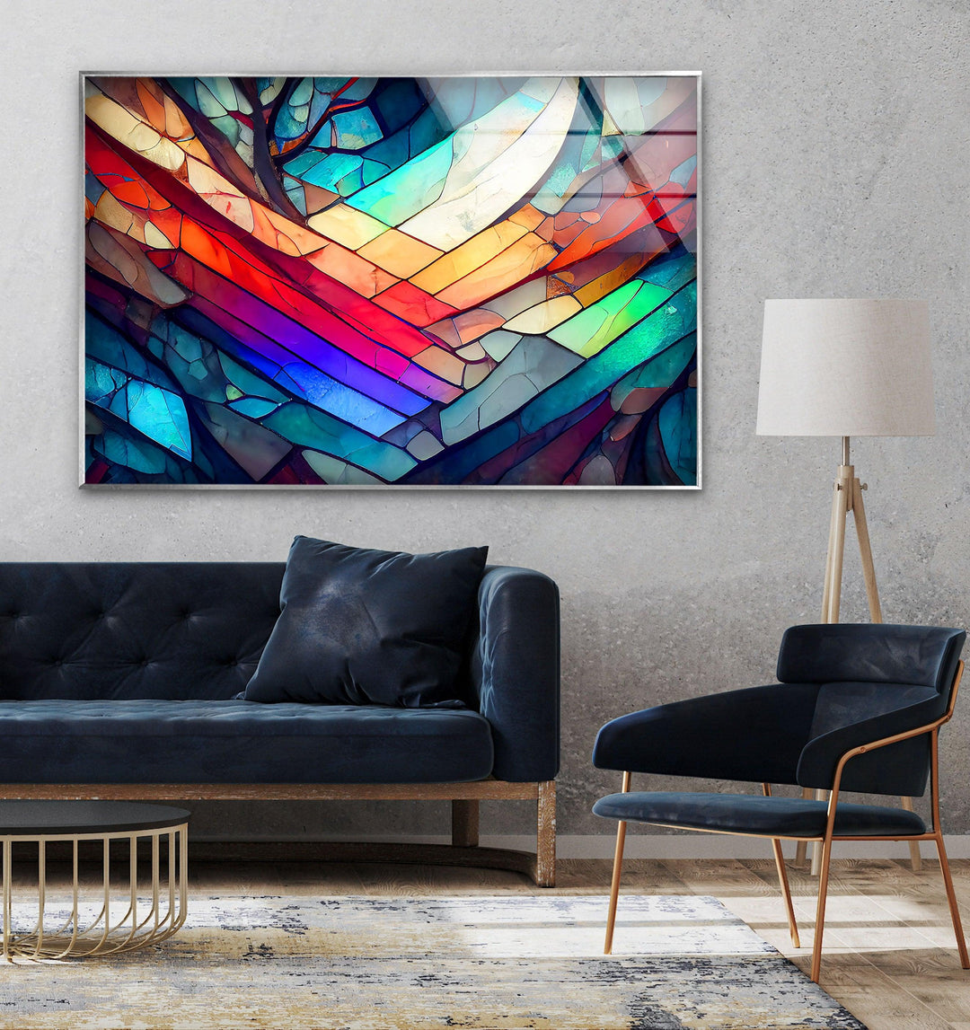 Vibrant Colorful Stained Glass Wall Art Glass Printing Wall Art, Print photos on glass