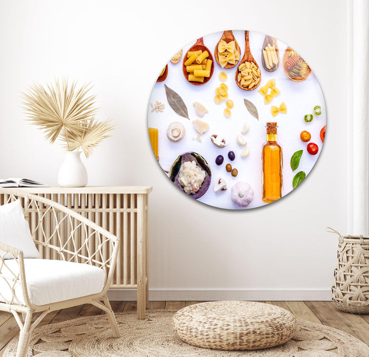 Bunch Of Pasta Glass Wall Art, glass pictures for Wall, glass prints wall art