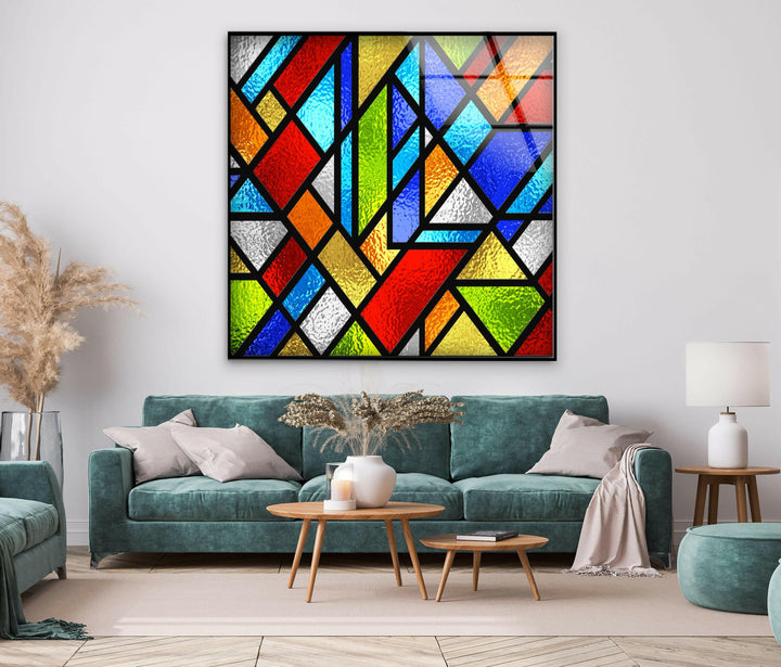Stanied Colored Geometric Glass Wall Art art glass wall art, glass wall art pictures