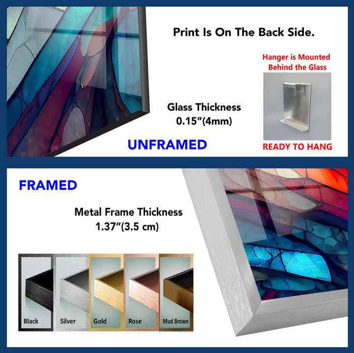 a poster with a picture of a glass window