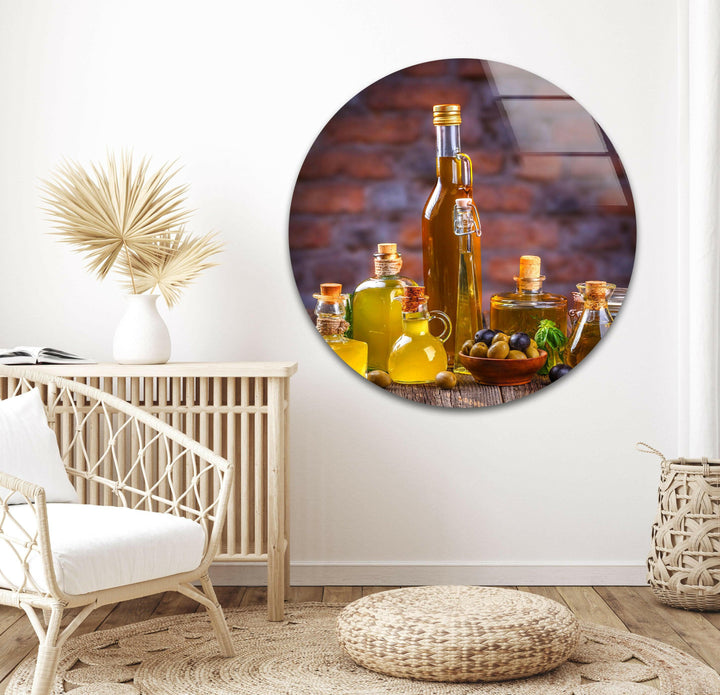 Oil Skewers Glass Wall Art, custom glass pictures, glass art prints