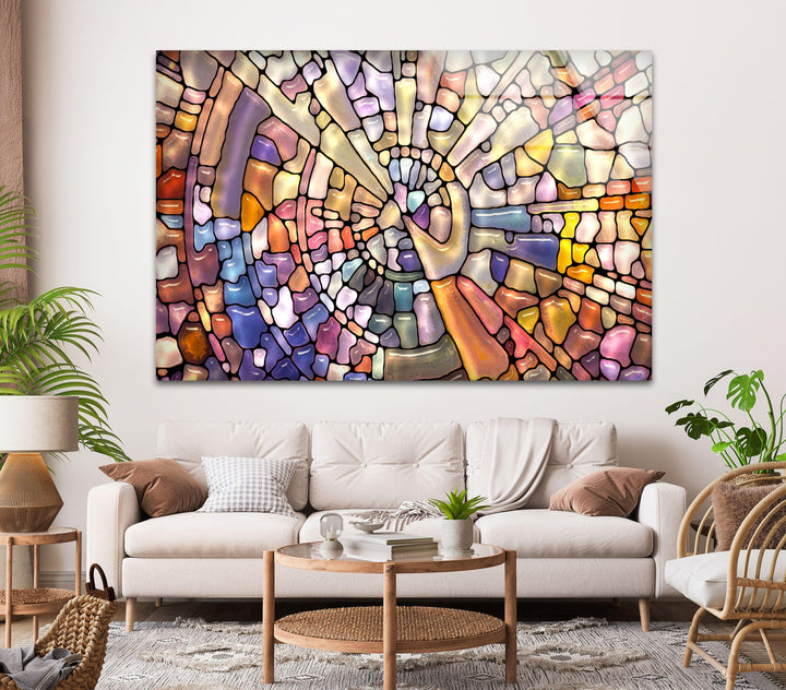 Mosaics Colored Stained Glass Wall Art picture on glass wall art, photos printed on glass