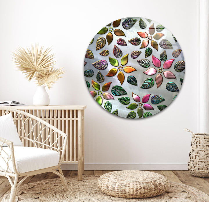 Silver Floral Pattern Glass Wall Art, art glass wall art, glass wall art pictures