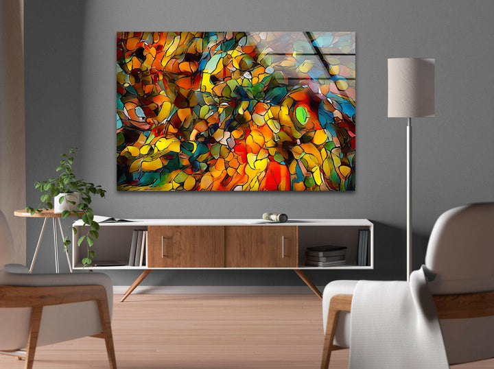 Mosaic Colored Stained Glass Wall Art large glass photo prints, glass wall photos