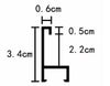 a drawing of a door handle with measurements