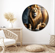a picture of a lion in a room