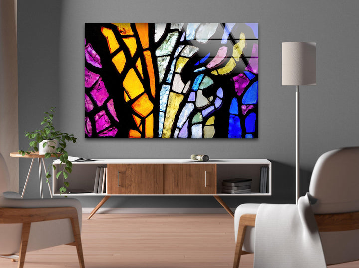 Bright Colorful Stained Glass Wall Art Glass Printing Wall Art, Print photos on glass