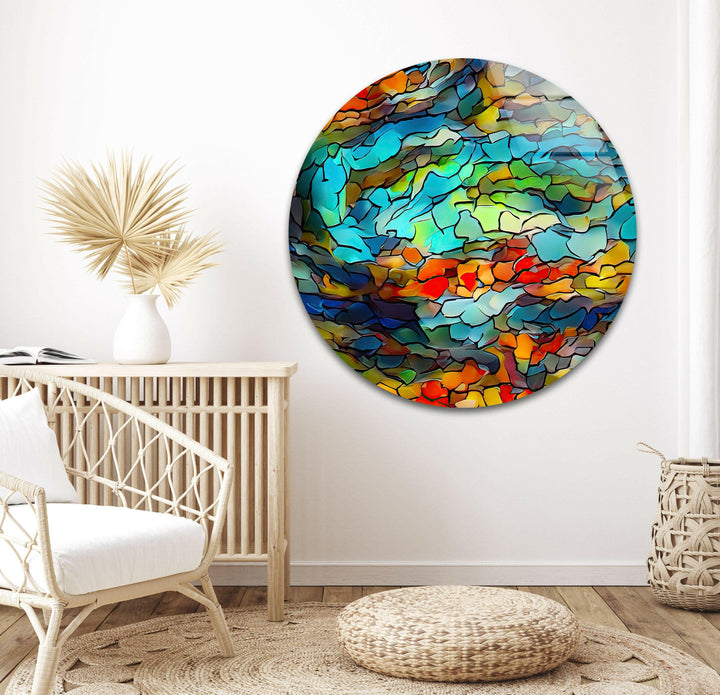 Stanied Colorful Mosaics Glass Wall Art glass image printing, glass prints from photos