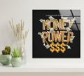 a picture of a money power sign on a shelf