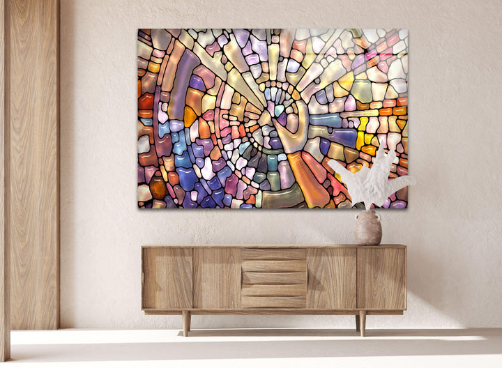 Mosaics Colored Stained Glass Wall Art custom glass photo prints, large glass prints