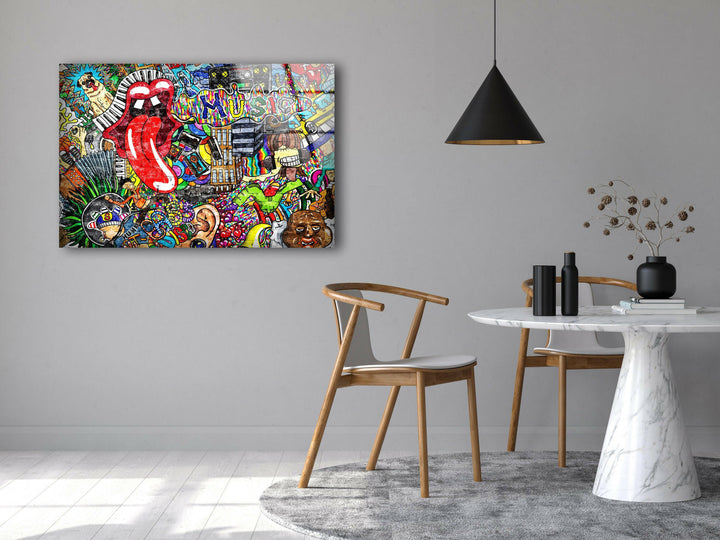 Street Art Bunte Glaswandkunst
