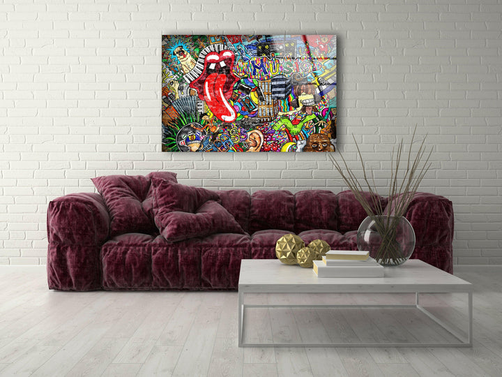 Street Art Bunte Glaswandkunst