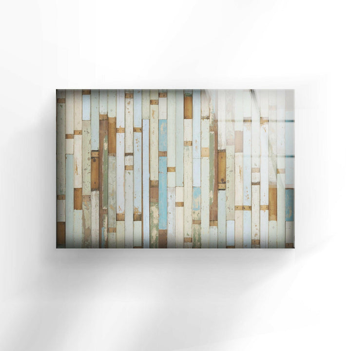 White Wooden Design Glass Wall Art picture on glass wall art, photos printed on glass
