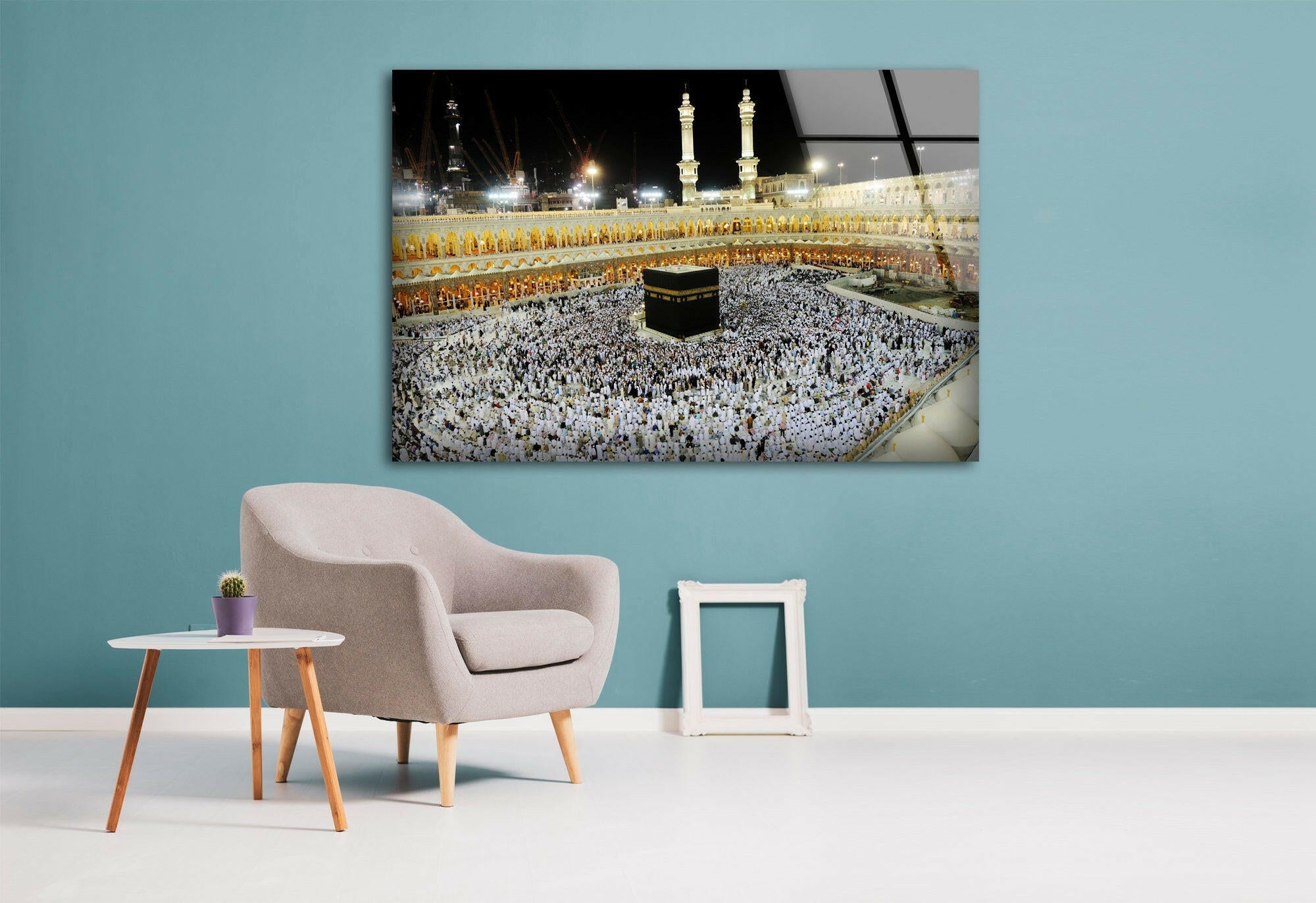 Mecca Al Haram Tempered Glass Wall Art