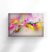 White and Pink Abstract Tempered Glass Wall Art