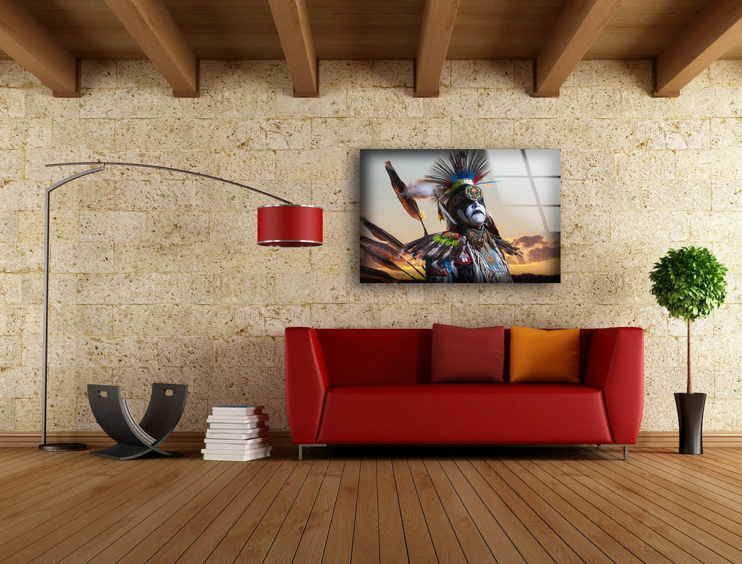 Native American Abstract Tempered Glass Wall Art - MyPhotoStation