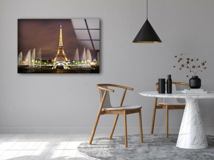 Paris Eiffel Tower Glass Wall Art, Glass Printing Wall Art, Print photos on glass