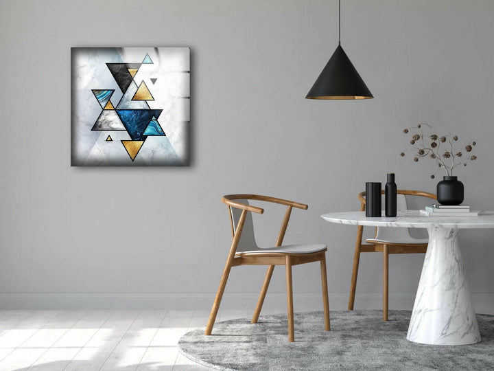 Geometric Abstract Marble Glass Wall Art print on glass, glass printed photos
