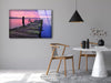 Sunset at the Dock Tempered Glass Wall Art