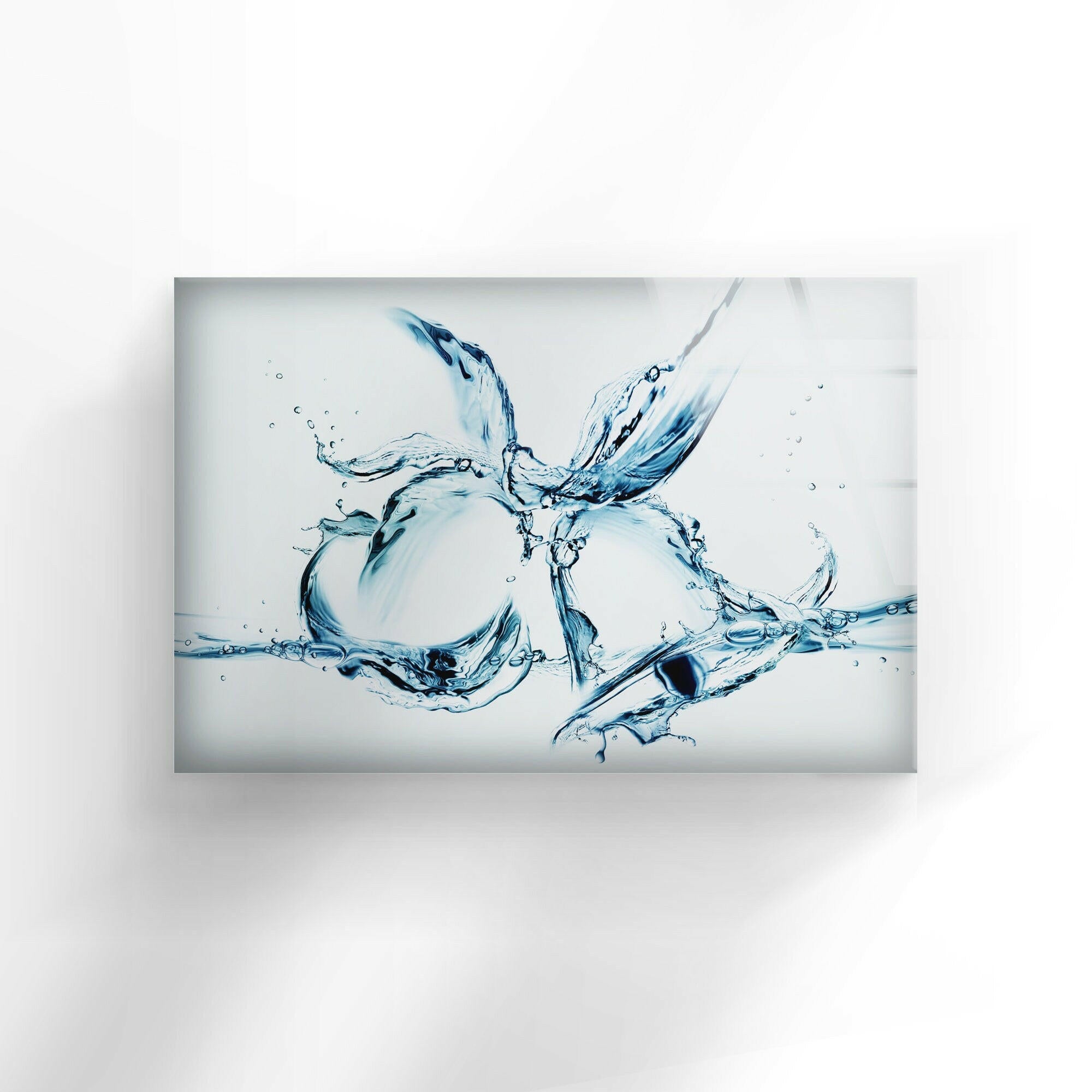 Water Splash Tempered Glass Wall Art