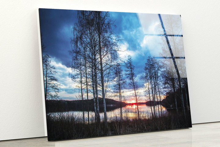 Golden Sunset Over a Still Lake – A Timeless Nature Wall Art
