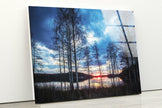 Lake View Tempered Glass Wall Art