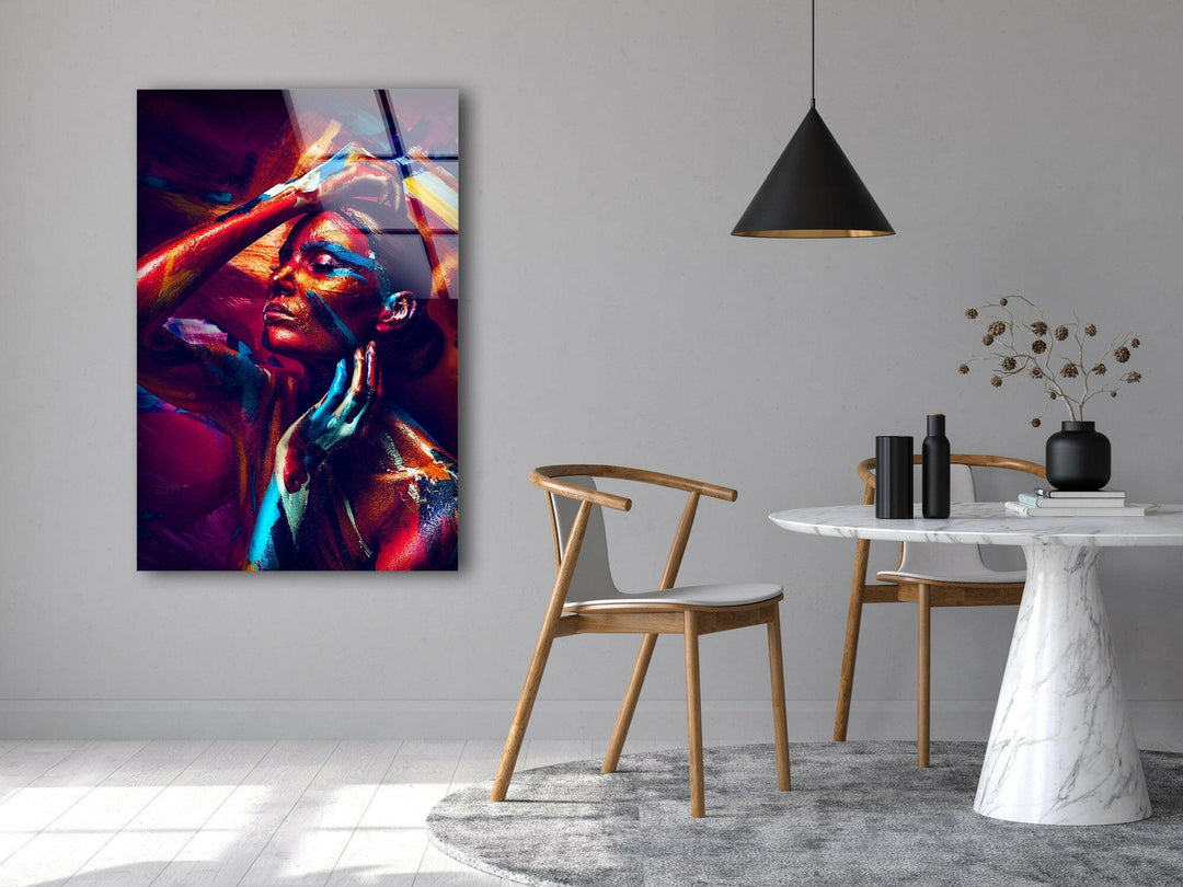 Woman Modern Fractal Cool Glass Art & Print on Glass