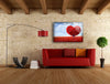 Red Heart Tempered Glass Wall Art
