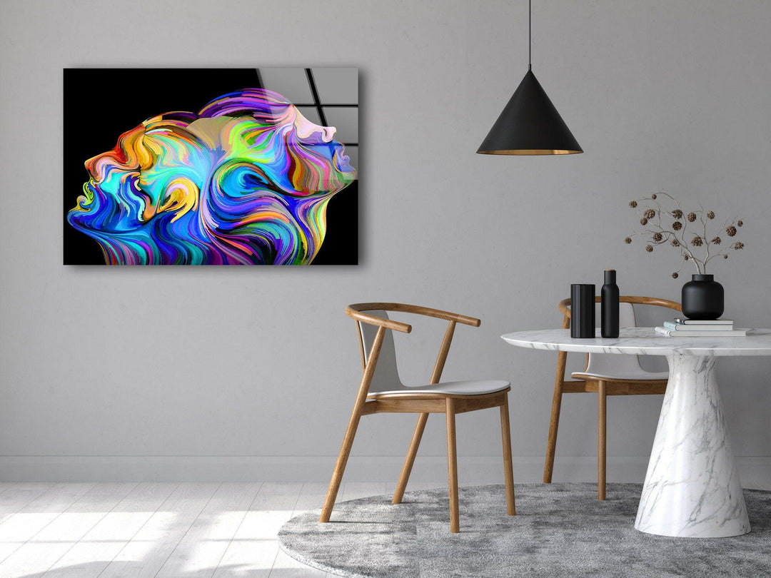 Farbenfrohe surreale Wandkunst aus menschlichem Glas