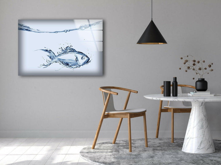 Fish Made of Water Glass Wall Art glass image printing, glass prints from photos