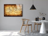 Vintage World Map Tempered Glass Wall Art