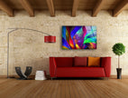 Vivid Colorful Abstract Tempered Glass Wall Art