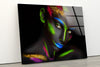 Elegant Neonwoman Tempered Glass Wall Art
