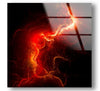 Red Storm Abstract Tempered Glass Wall Art